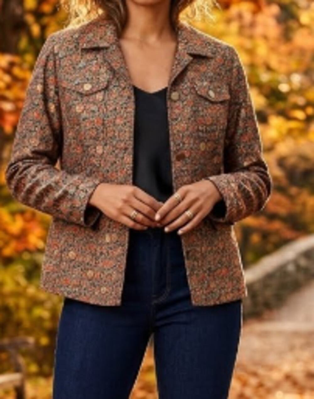 Coldwater Creek Vintage Floral Tapestry Jacket sz M Petite